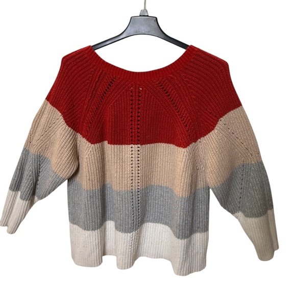 Lucky Brand Multicolor Striped Cowl Sweater 2X - Picture 10 of 15